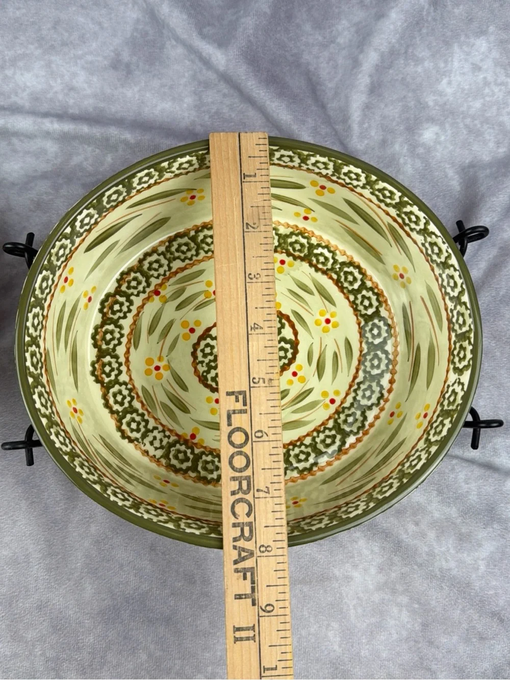 Temp-Tations By Tara Covered Hen Casserole Dish Old World Green 1.5 Qt W/Basket
